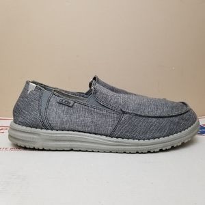 Hey Dude Chan Stretch Shoes Loafers Slip On Gray Size 9